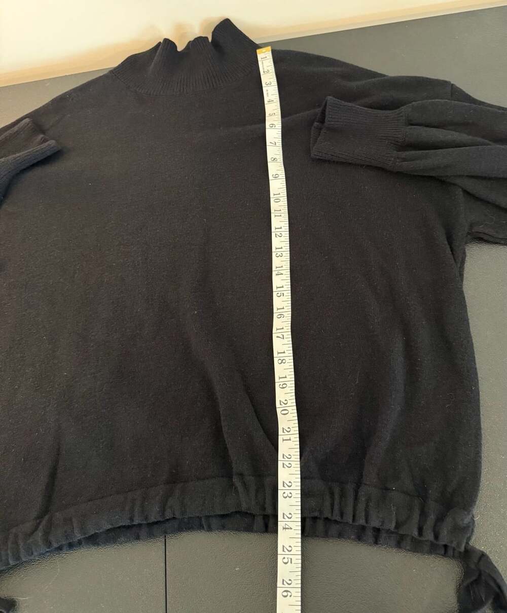 Eloquii Black Mock Neck Ribbed Hem Sweater With Drawstring Size 18/20 - Picture 5 of 6